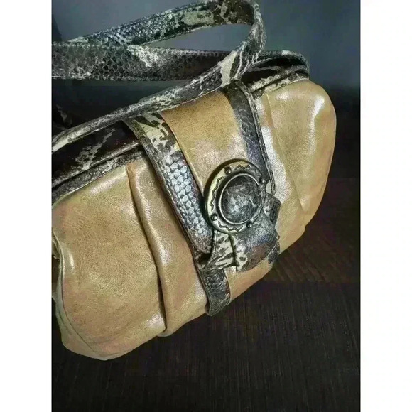 Sharif Vintage Leather Purse Shoulder/Crossbody Western Camel Tan Snakeskin USA‎ - Picture 6 of 14